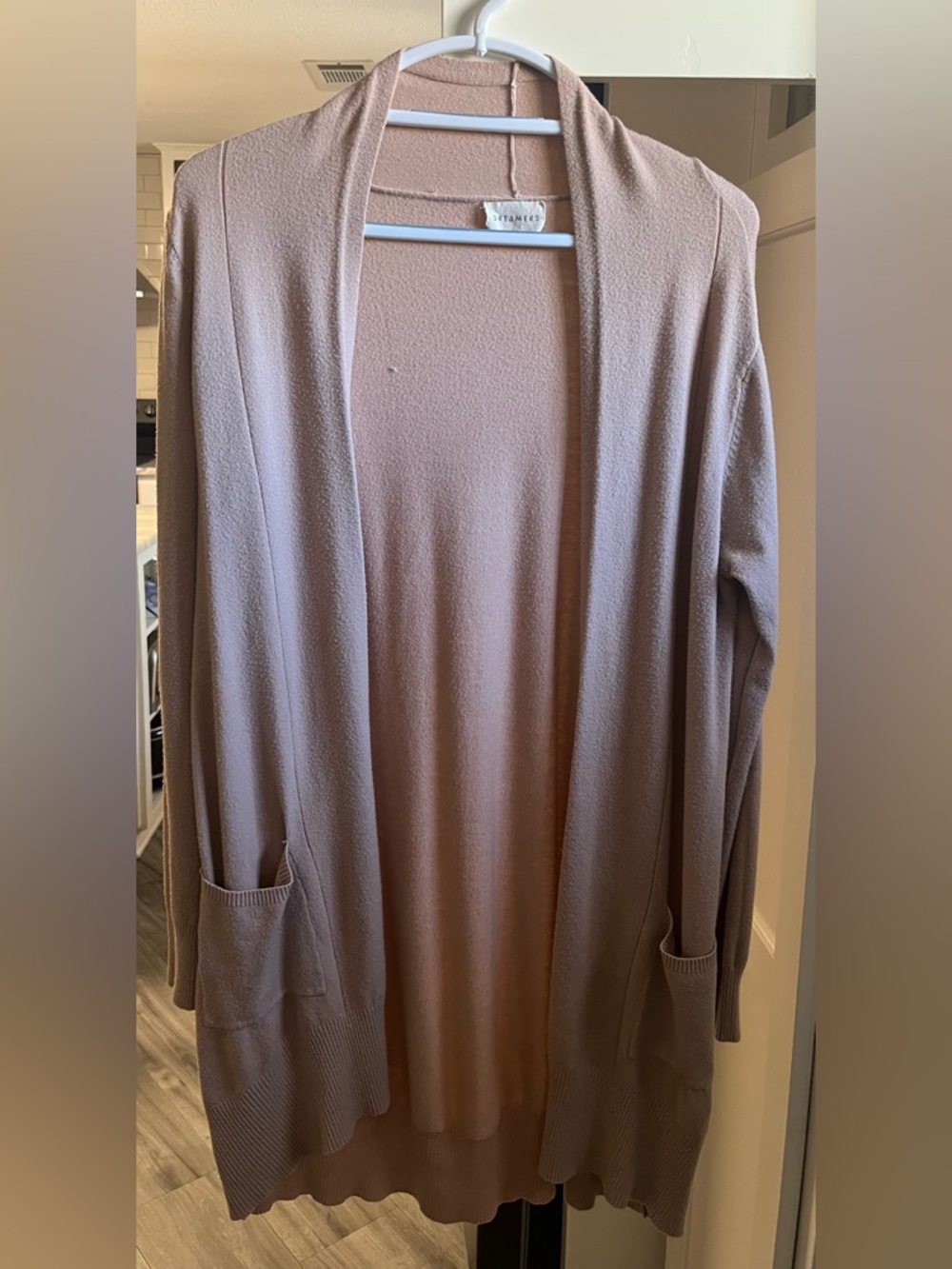 Dreamers Dusty Mauve Open-Front Cardigan with Pockets
